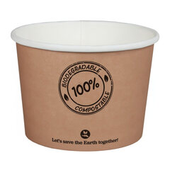 50x BIO Suppenbecher ToGo Verpackung aus Karton 450ml Ø11.5cm bis 100°C