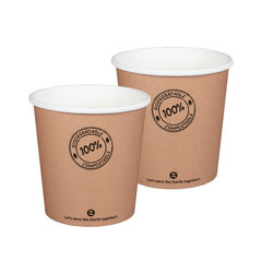 Preview: 50x BIO Suppenbecher ToGo Verpackung aus Karton 650ml Ø11.5cm bis 100°C