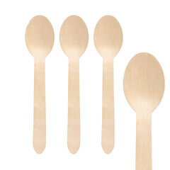 100x Löffel Einweg aus Holz 16cm
