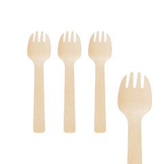 100x Kuchengabeln Einweg aus Holz 10.5cm