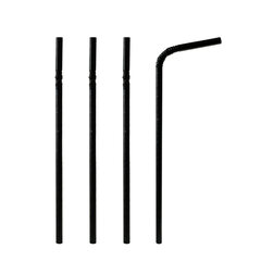 Trinkhalme aus Papier flexibel schwarz Ø6mm 24cm 
