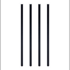 Trinkhalme aus Papier schwarz Ø6mm 21cm 