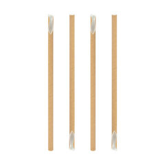 1000x Trinkhalme aus Papier mit Löffel dick braun natur Ø8mm 21cm