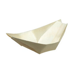 50x Fingerfood Schalen "Schiffchen" aus Holz 8cm