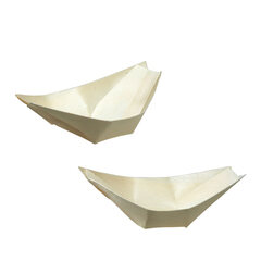 Preview: 50x Fingerfood Schalen "Schiffchen" aus Holz 8cm