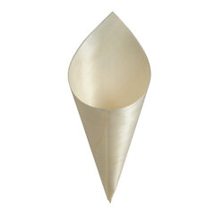 50x Fingerfood Spitztüten aus Holz biologisch abbaubar Ø  9,5 cm · 18 cm