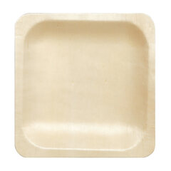 25x Holzteller Einwegteller aus Pappelholz quadratisch 14.5x14.5cm FSC®