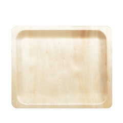 25x Holzteller Einwegteller aus Pappelholz rechteckig 26x22cm nachhaltig 