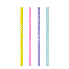 Trinkhalme aus Papier "Pünktchen" dick bunt Ø8mm 25cm 