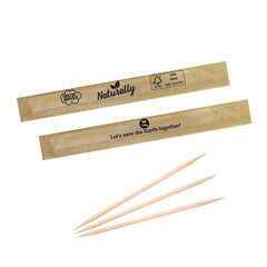 1000x Zahnstocher aus Holz rund in ECO-Papier gehüllt Ø2mm 65mm