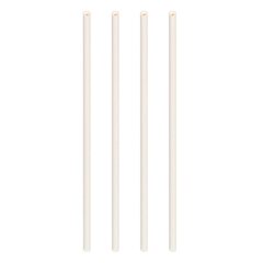 100x Trinkhalme aus Papier weiß Ø6mm 21cm