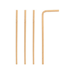 Trinkhalme aus Papier flexibel braun natur Ø6mm 24cm 