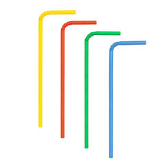 Trinkhalme aus Papier flexibel bunt Ø6mm 24cm 