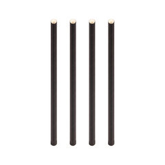 50x Trinkhalme aus Papier extra dick schwarz  Ø10mm 21cm