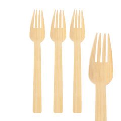 1200x Gabeln aus Bambus 17cm