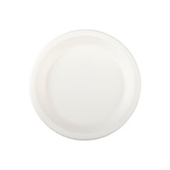 50x Teller aus Bagasse, naturweiß, rund Ø18cm, 50Stk. 