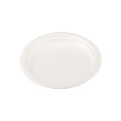 Preview: 50x Teller aus Bagasse, naturweiß, rund Ø18cm, 50Stk. 