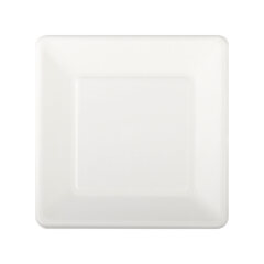 50x Teller aus Bagasse, naturweiß, quadratisch 16.5cm, 50Stk.