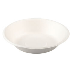 Preview: 50x Schalen aus Bagasse, 680ml, naturweiß, rund Ø19cm, 50Stk.