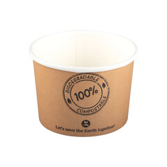 25x BIO Suppenbecher ToGo Verpackung aus Karton 250ml Ø9cm bis 100°C