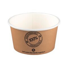 25x BIO Suppenbecher ToGo Verpackung aus Karton 350ml Ø11.5cm bis 100°C