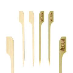 500x Steak Marker "MEDIUM" aus Bambus 9cm