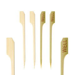 500x Steak Marker "WELL" aus Bambus 9cm