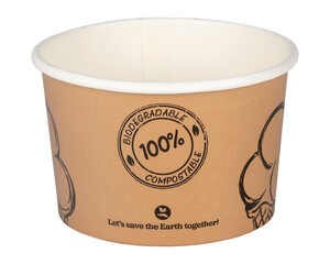 50x BIO Eisbecher aus Karton FSC zerfiziert 120ml Ø7.3cm