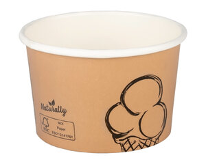 Preview: 50x BIO Eisbecher aus Karton FSC zerfiziert 120ml Ø7.3cm