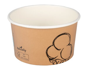 Preview: 50x BIO Eisbecher aus Karton FSC zerfiziert 200ml Ø9cm