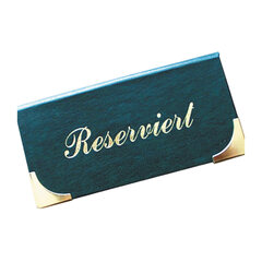 26x Tischaufsteller "Reserviert" aus Kunstleder dunkelgrün 13x6.5cm