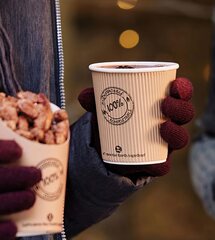 Preview: BIO Thermo Riffelbecher doppelwandig 200ml Ø8cm -10°C bis 100°C 