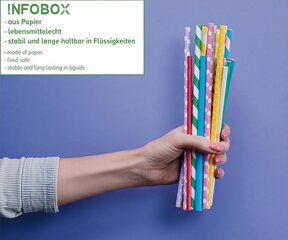 Preview: 1000x Trinkhalme aus Papier Bambus-Optik Ø6mm 21cm