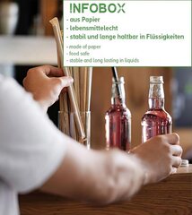 Preview: 1000x Trinkhalme aus Papier schwarz einzeln gehüllt Ø6mm 21cm