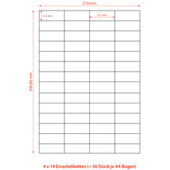 Preview: 5600x Etiketten Labels selbstklebend weiß 52.5 x 21.2mm auf DIN A4