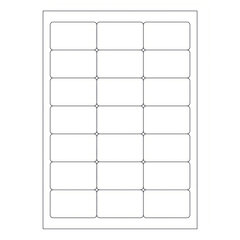 2100x Etiketten Labels selbstklebend weiß 63.5 x 38.1mm auf DIN A4 