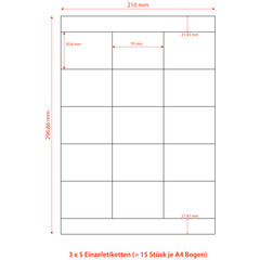 Preview: 75000x Etiketten Labels selbstklebend weiß 70 x 50.8mm auf DIN A4
