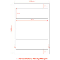 Preview: 4000x Etiketten für Ordner Rückenschilder selbstklebend weiß 192 x 61mm