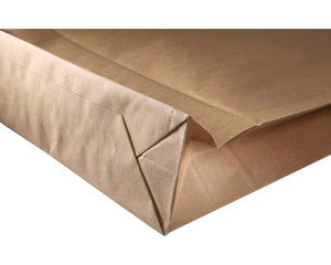 Preview: 1x Musterfaltenbeutel mit SK-Klappe aus Kraftpapier 120 g/m² 300x80x430 + 50 mm