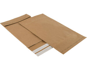 1x Faltenbeutel mit Doppelfixverschluss aus Kraftpapier 120 g/m² 300x80x430 + 110mm