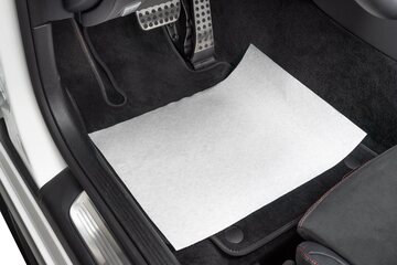 250x Fußraumschoner Einweg-Fußmatten aus 100% Papier bedruckt 380mm x 500mm