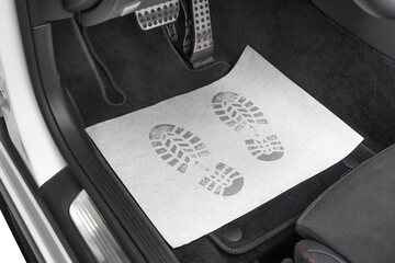 20x Fußraumschoner Einweg-Fußmatten Folienbeschichtetes Papier bedruckt 380mm x 500mm