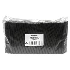 Preview: 500x Trinkhalme Strohhalme Kunststoff PP Mehrweg schwarz 150 mm Ø7 mm