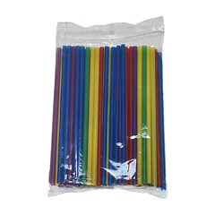 Preview: 100x Trinkhalme Strohhalme Kunststoff PP Mehrweg bunt gemischt 240 mm Ø 8mm