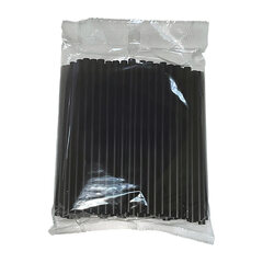 Preview: 100x Trinkhalme Strohhalme Kunststoff PP Mehrweg schwarz 150 mm Ø7 mm