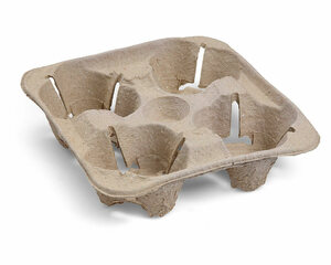 90x Getränkehalter Tragetablett Becherhalter 4 Becher Coffee to Go 21x21cm 