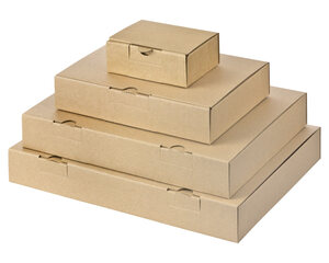 Preview: Versandkarton 235x155x46 schnelle Aufrichtung mit Steckverschluss Maxibrief und Warensendung Din A5 braun