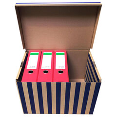 Preview: 10x Archivbox 400x320x290mm gestreift extrem stabil bis 250kg stapelbar