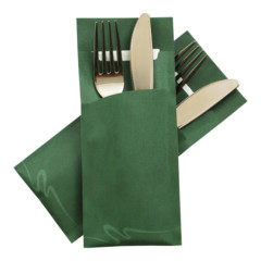 1560x Pochetto Bestecktaschen 200x85mm grün marmor inkl. Serviette