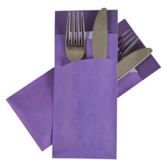 18720x Pochetto Bestecktaschen 200x85mm violett marmor inkl. Serviette